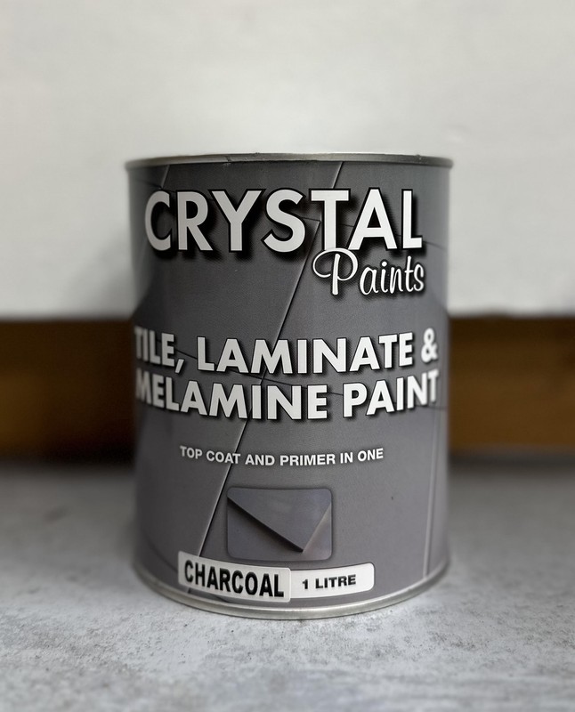CRYSTAL PAINTS Charcoal Tile Laminate Melanine Paint 1Litre