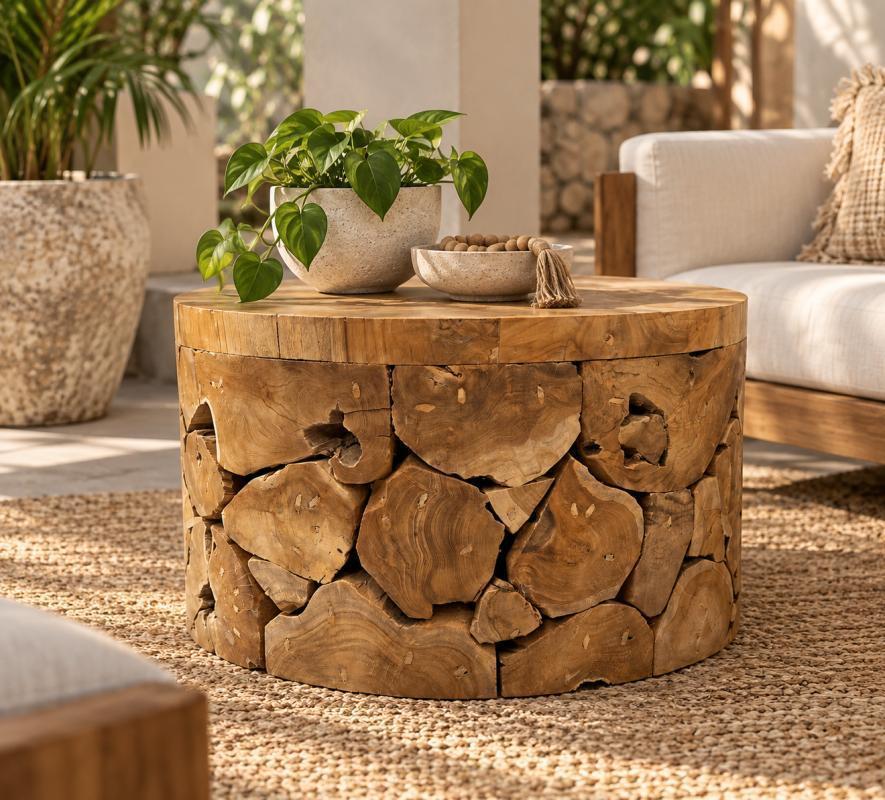 Teak Puzzle Table 80CM
