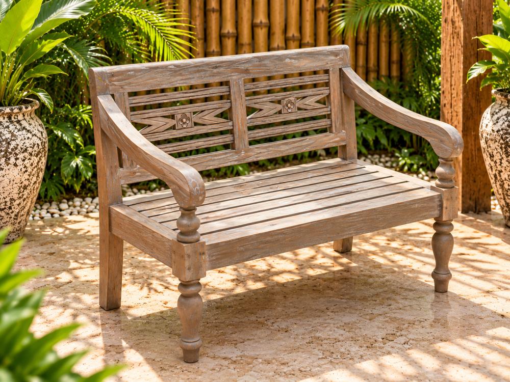Grey Wash Semarang Bench 2-Seater