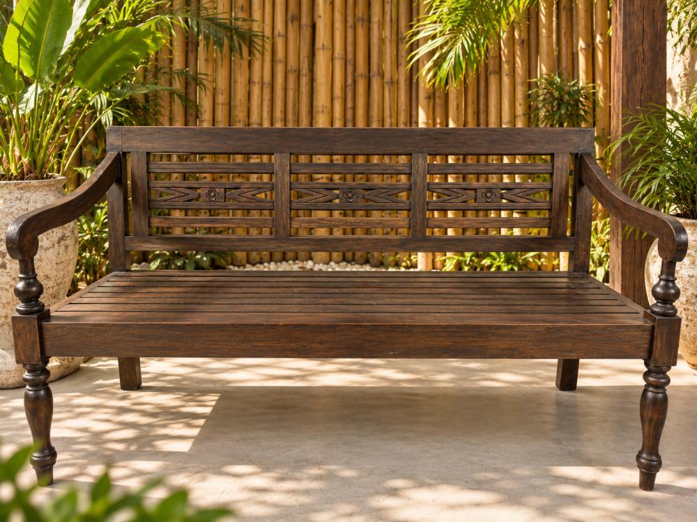 Rustic Mahogany Semarang Bench 3-Seater