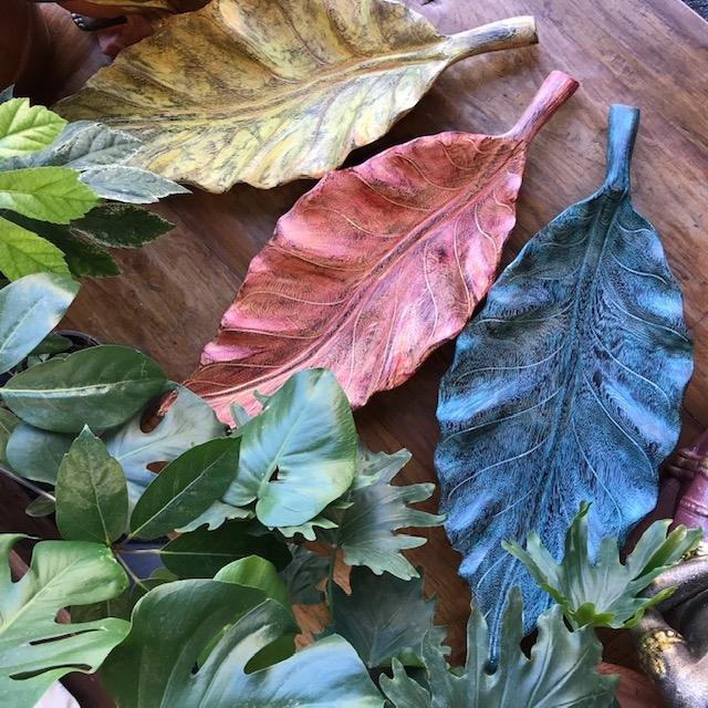 Hand Carved Wooden Leaf Bowls